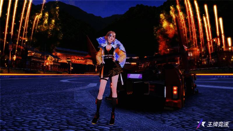 小乔时装展示中的花样滑板动作