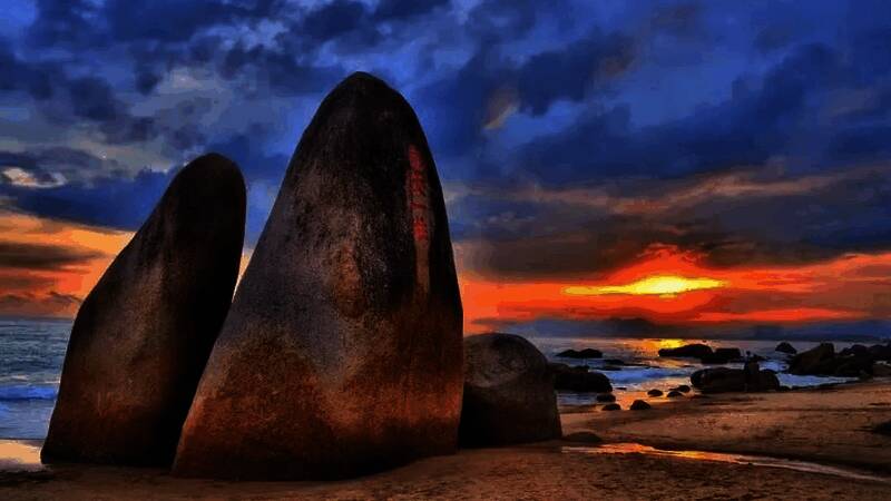 游戏中融入海南景点的画面