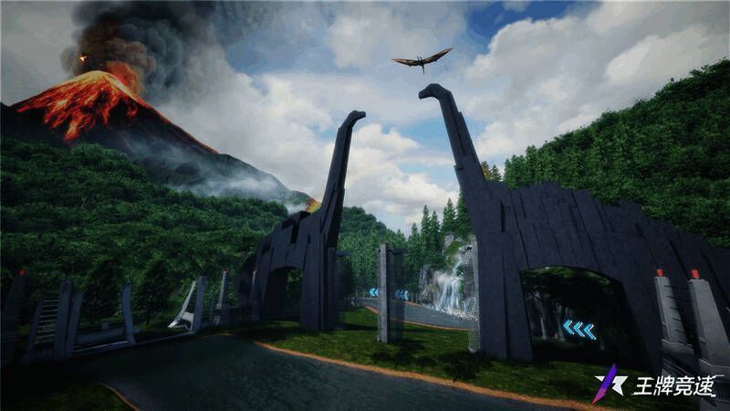 《王牌竞速》龙行天下赛道湖泊彩虹场景图