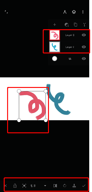 painter软件隔离选区后图层面板变化图
