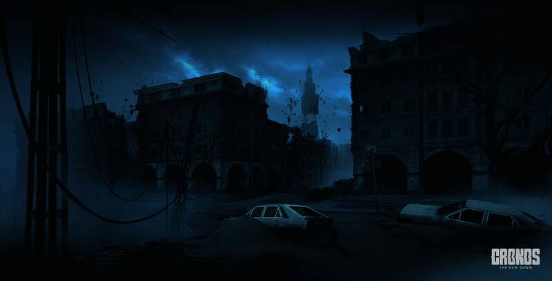 《时间旅者：重生曙光》概念图，呈现迷雾和破败恐怖场景