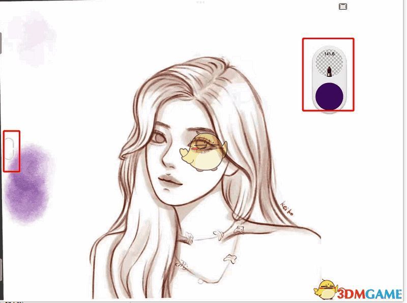 SketchBook隐藏工具栏后的界面图