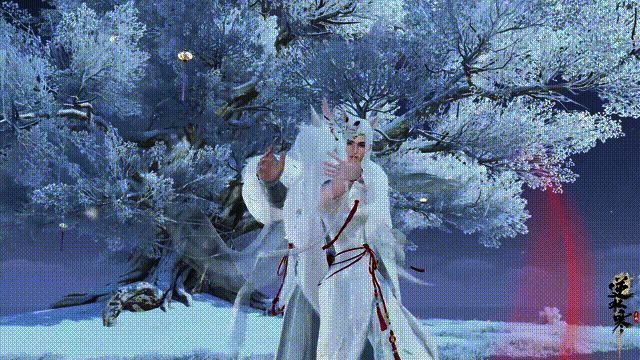 白狐时装双人动作展示动图