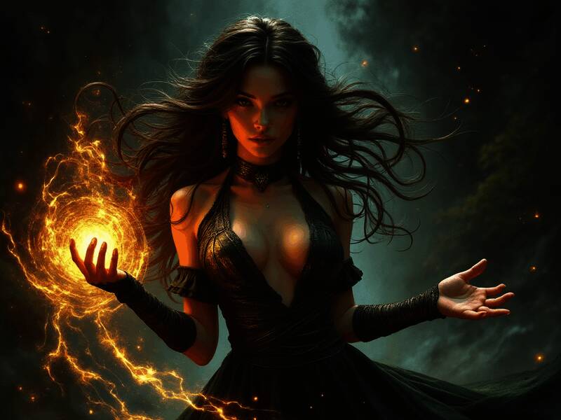 网友使用 Grok 生成的女巫图片