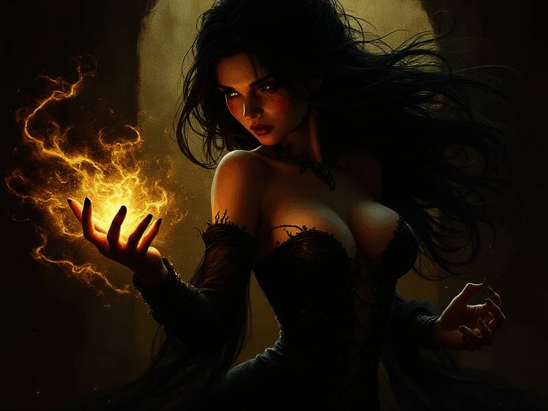 网友使用 Grok 生成的女巫图片