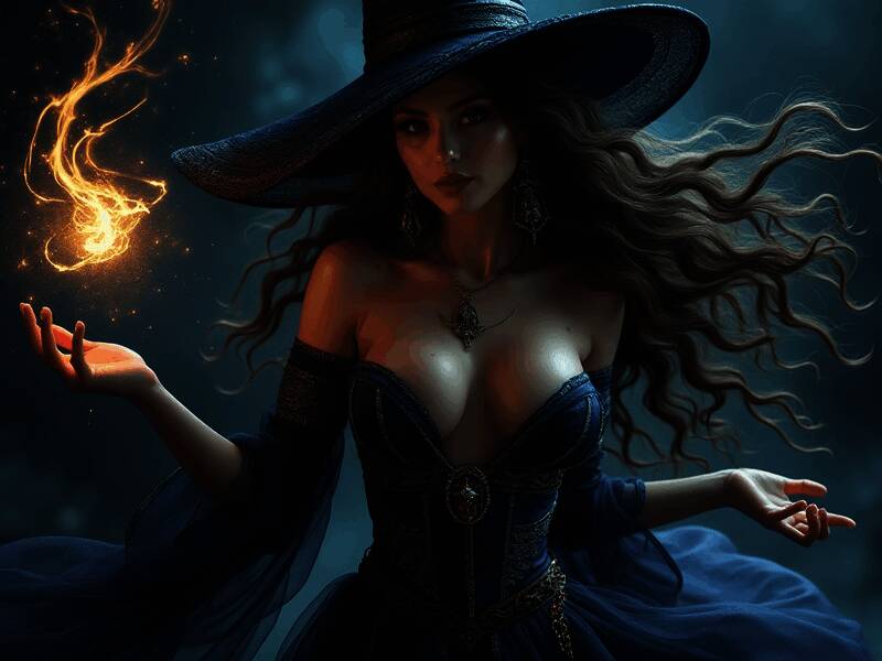 网友使用 Grok 生成的女巫图片