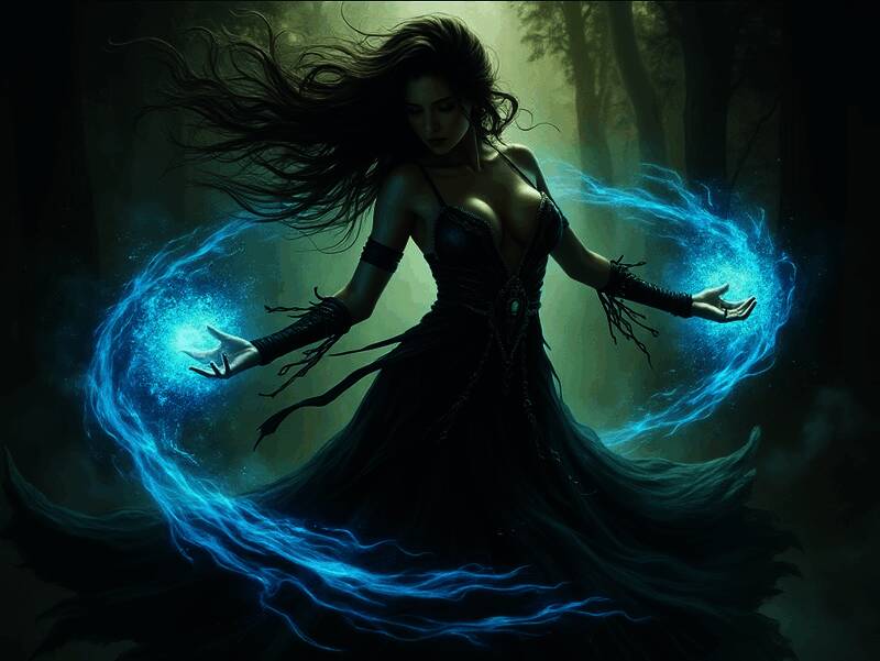 网友使用 Grok 生成的女巫图片