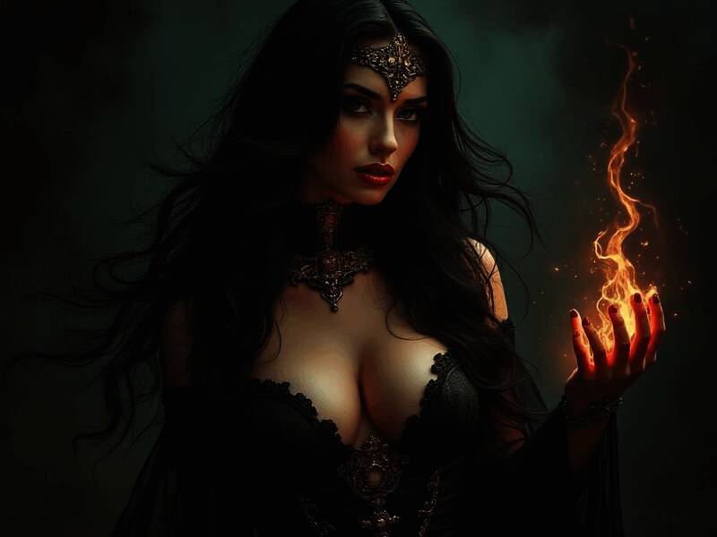 网友使用 Grok 生成的女巫图片