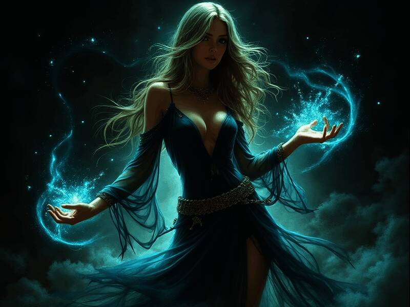 网友使用 Grok 生成的女巫图片