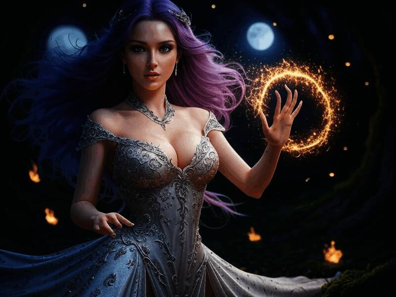 网友使用 Grok 生成的女巫图片