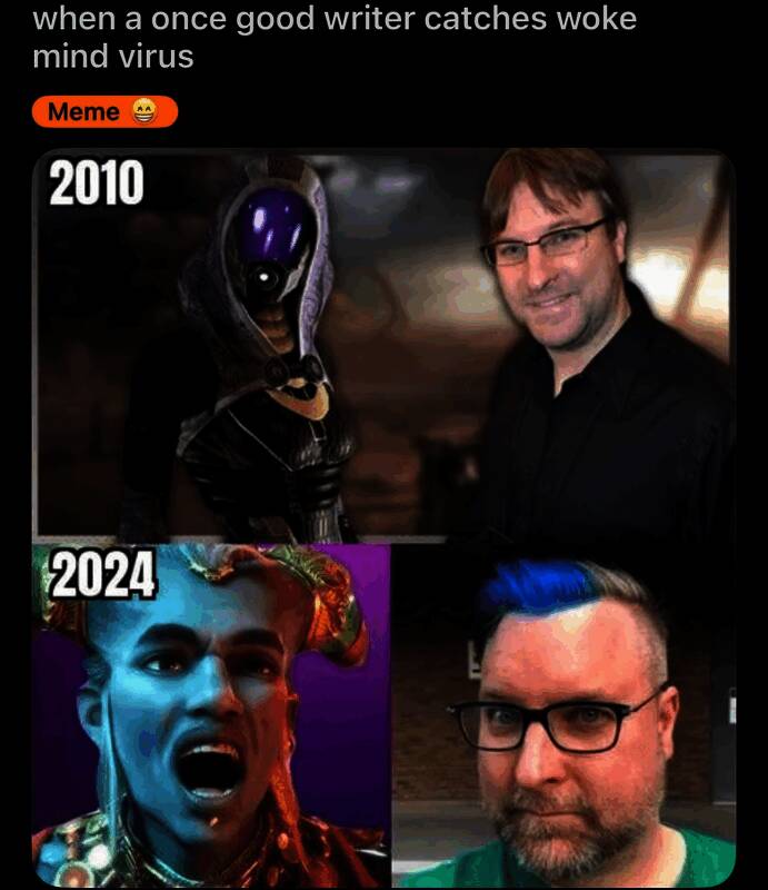 《龙腾世纪4》编剧不同时期照片对比