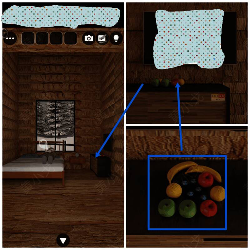 查看柜子上水果画面