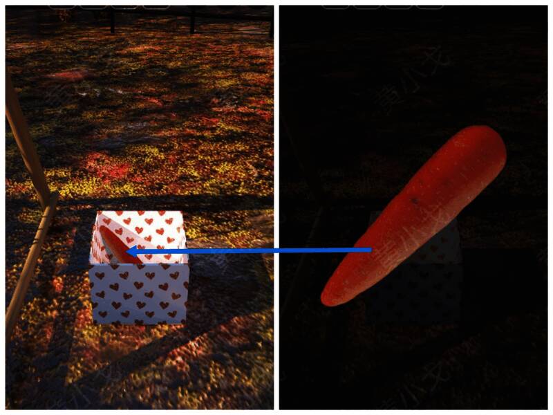 打开盒子获得胡萝卜画面