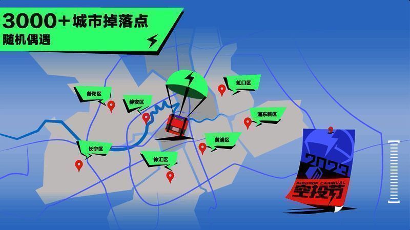 上海街区空投箱掉落画面