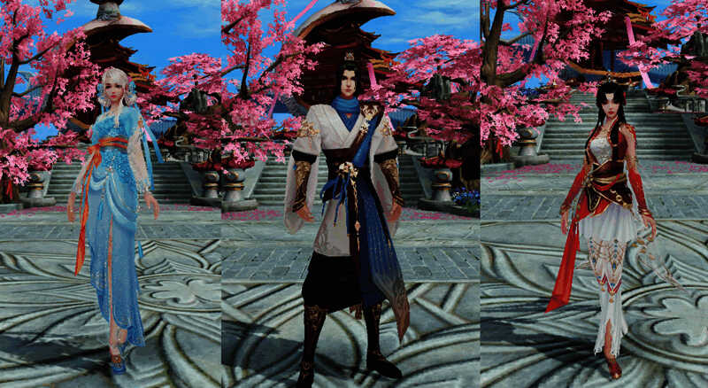 轩辕剑三大主角在河阳城场景图