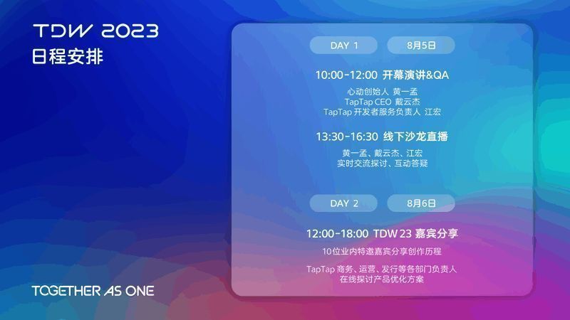 TDW2023活动日程图