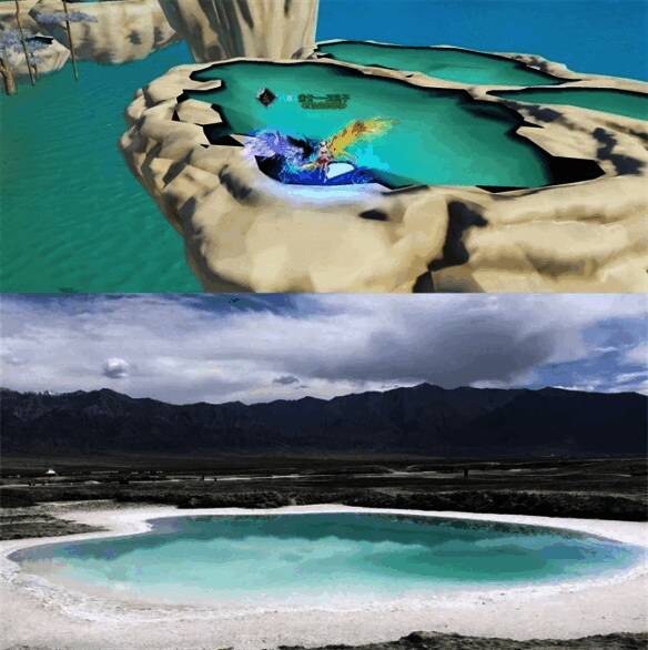 现实中茶卡盐湖照片