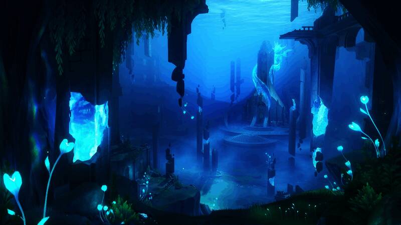 《原神》中枫丹的水下遗址画面