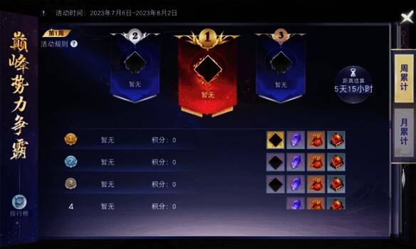 《天下贰》巅峰势力争霸赛界面