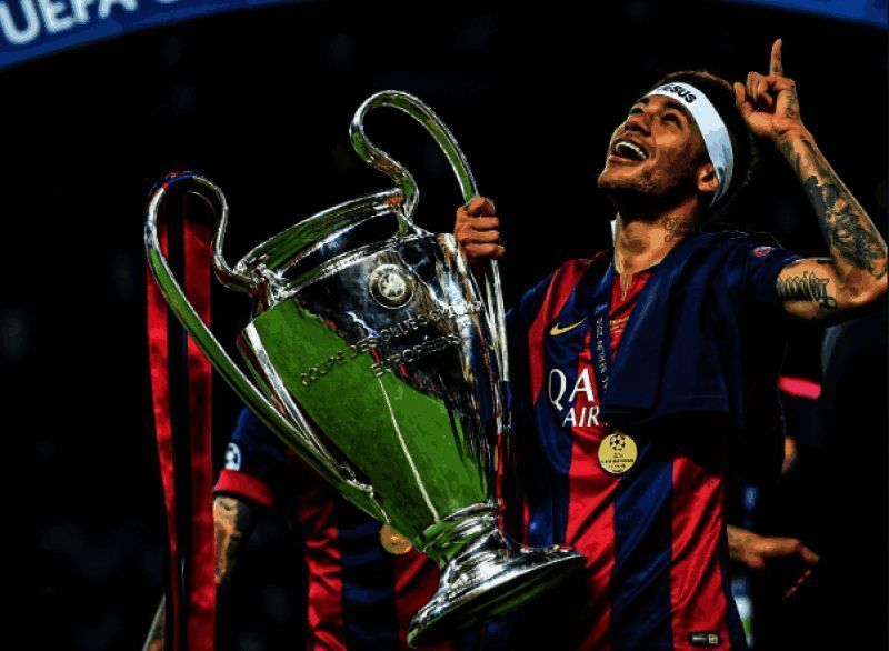 内马尔带领巴西队夺冠画面