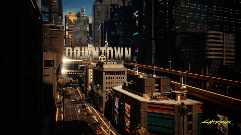 《赛博朋克2077》壁纸展示场景