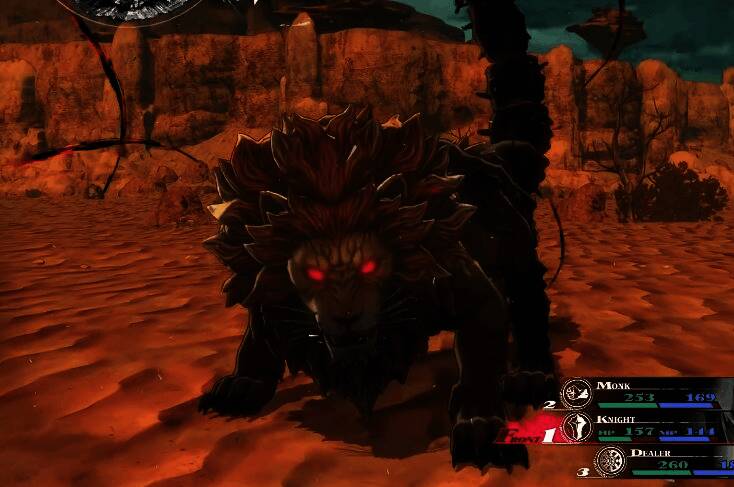 《暗喻幻想：ReFantazio》中食人蝎狮相关画面