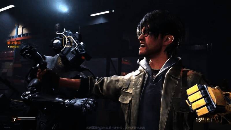 未来都市全景图，高楼林立但天空灰暗，远处有巨型飞船悬浮