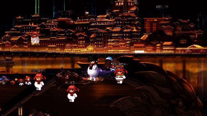 DNF游戏中重现的重庆地标建筑像素画面