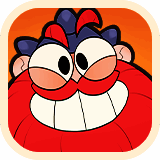 《野蛮人大作战2》中角色在立体战场上激烈对抗的场景，背景可见逐渐塌陷的地图边缘