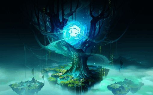 巫山地区场景展示，整体色调幽绿，氛围神秘诡异