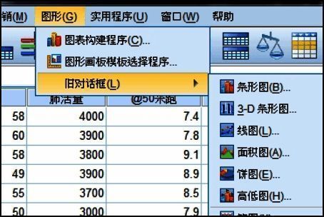 SPSS图形生成器中的饼图选项被选中