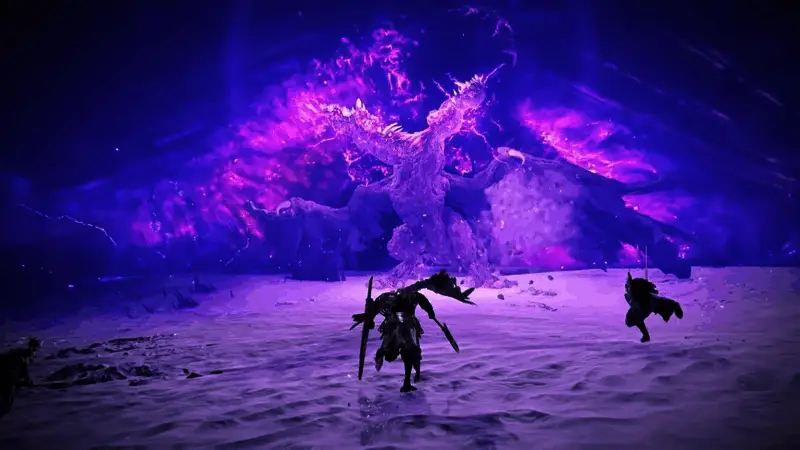 碎身巨颚Boss战斗画面，黑暗风格场景中巨型怪物张开血盆大口