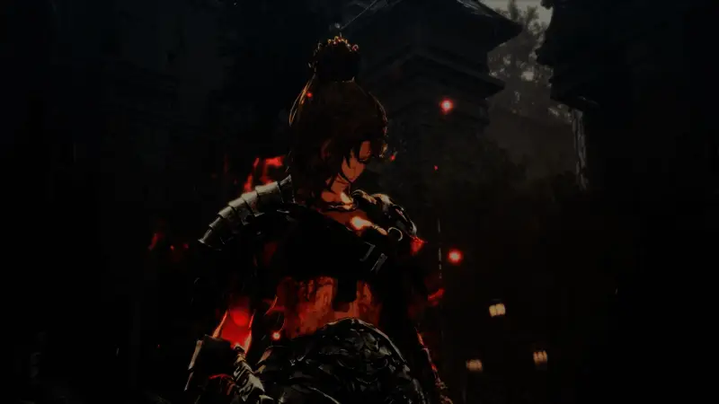 游戏实机画面，角色在废墟中与敌人激战，场景细节逼真