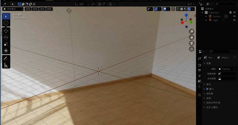 Blender软件界面展示Archimesh插件调用日式窗帘组件的过程