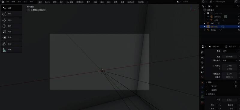 Blender中切换至摄像机视角后的画面预览，便于实时调整构图与角度