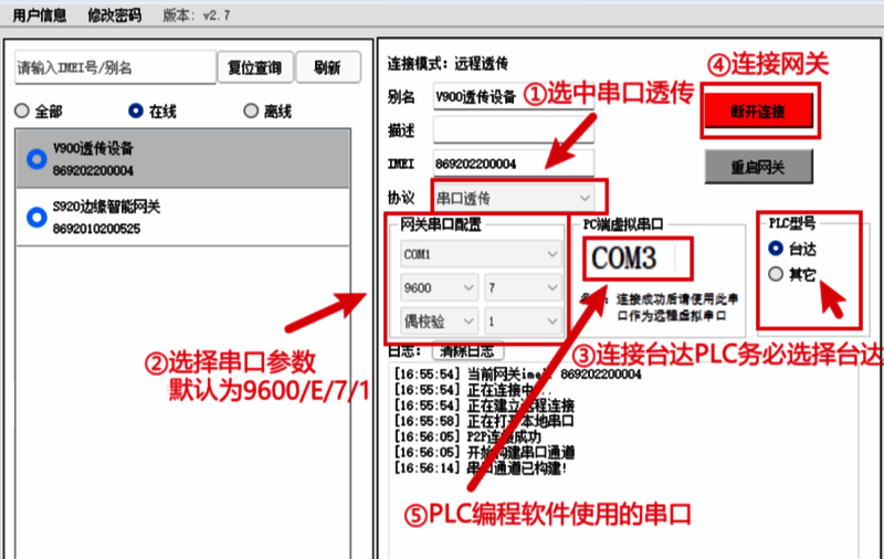通信协议配置界面图示，包含IP地址和网关设置选项