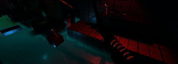 神秘实验室场景，布满数据屏幕与未知装置