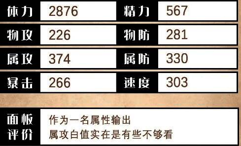 泰蕾兹基础属性表格，展示攻击、防御、速度等数值分布情况