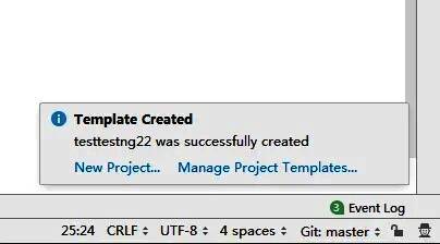 保存成功的通知窗口，背景为深色主题的IDE提示信息