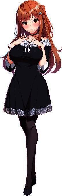 冬咲蓝子角色插画，温柔目光中流露出些许羞涩