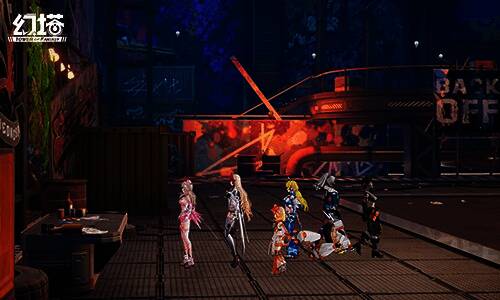 限定拟态角色希佩尔，手持武器，背景充满未来科技感