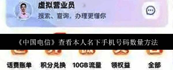 中国电信App界面展示，主页面包含多个功能选项