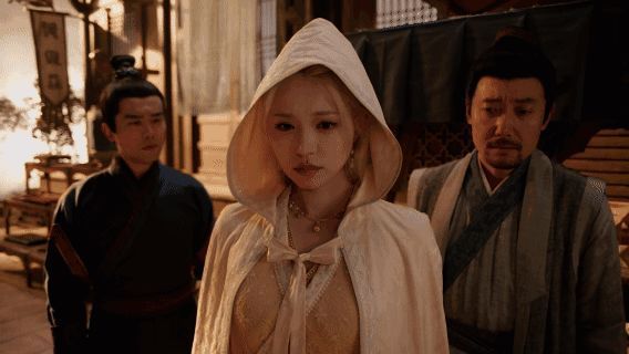 陆明月形象设定，身穿宫装，气场强大却不失温柔