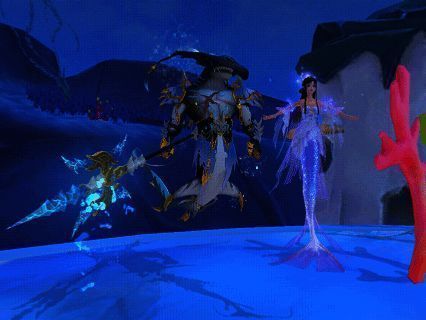 龙神鲨战宠展示动画，威风凛凛伴随光芒特效