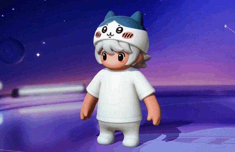 线上快闪店内玩家领取任务，背景展示吉伊卡哇角色立绘