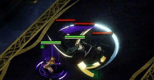 终结技释放瞬间画面，地面震动、光效炸裂，敌人被笼罩在冲击波中