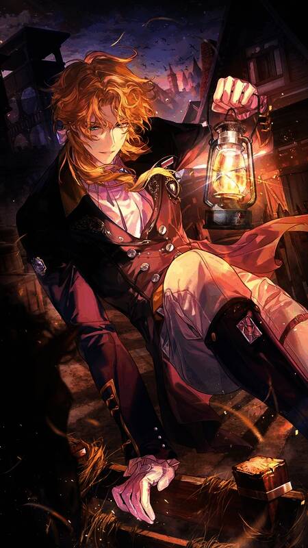 罗夏SSR画灵明日将至形象展示，服饰细节考究，背景带有神秘符号