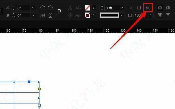 效果设置面板展开示意图，fx按钮和下拉菜单清晰可见