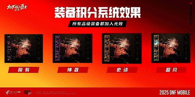 史诗防具套装展示，外观华丽，光效绚丽