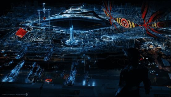 《无尽的拉格朗日》跨星系远征场景，舰队在星海间航行